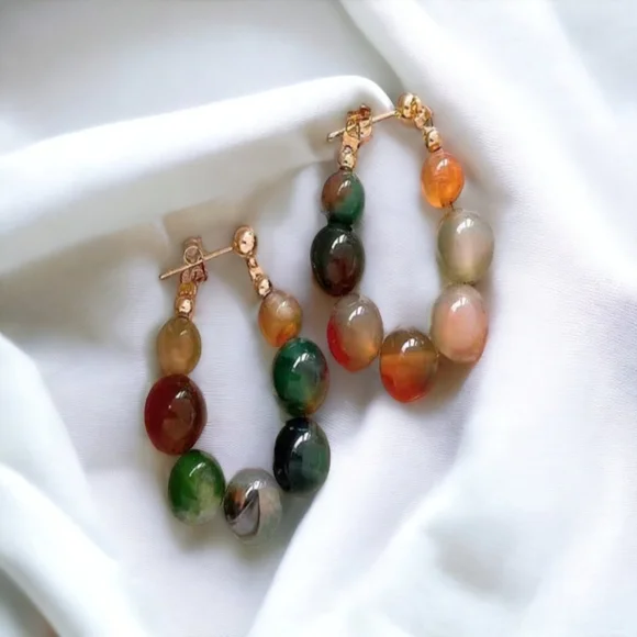 Colorful beaded earrings - Picture 8 of 14
